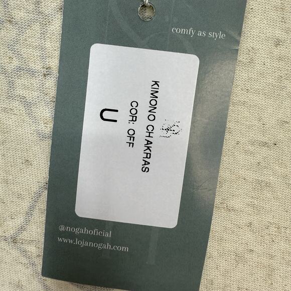 Nogah Chakras Kimono Top O/S Natural Ivory Linen Blend NEW Art to wear - Picture 6 of 12